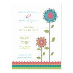 Colourful Tall Flowers Save the Date Postcard