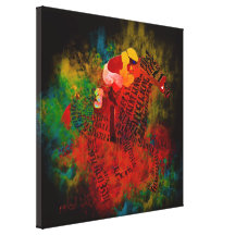 Colourful Thoroughbred Racehorse in Typography Gallery Wrap Canvas