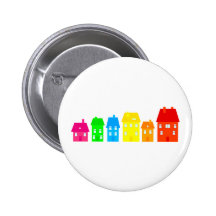 Colourful Town Pinback Button