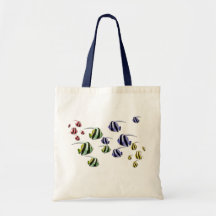 Colourful Tropical Fish Swimming Free Canvas Bag