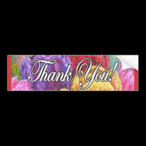 Colourful Tulip Flowers Thank You Items - Multi bumper stickers