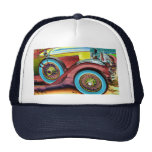 colourful vintage car mesh hat