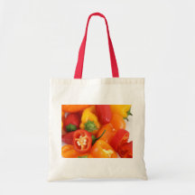 Colourful Wet Bell Peppers Tote Bag