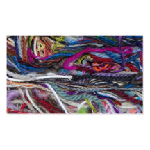 Colourful  wool fibres business card templates