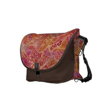 Colourful Zentangle in Reds Commuter Bag