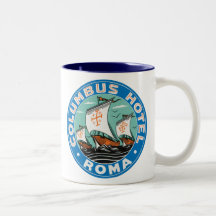 Columbus Hotel, Roma Luggage Label Coffee Mug
