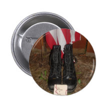 combat boots and Bible Button