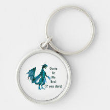 come at me bro dragon teal keychains