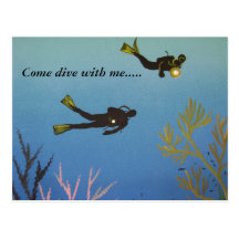 Come dive with me.....Post Card