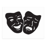 Comedy Tragedy Drama Theatre Masks Postcards