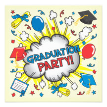 Comic Book Pop Art Graduation Party Invitation!