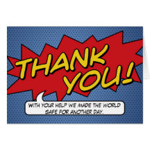Comic Book Thank You Card
