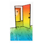 comic style open door : realtor business cards