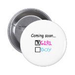 Coming Soon... (Girl) Pinback Buttons