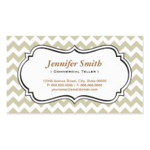 Commercial Teller - Chevron Simple Jasmine Business Card Template