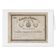 Committee of Vigilance, San Francisco (2539A) Card