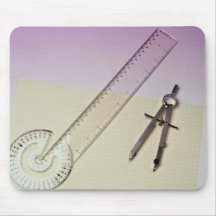 Compass with ruler mouse pads