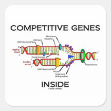 Competitive Genes Inside (DNA Replication) Square Stickers
