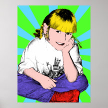 Completed Pop Art Little Girl Print