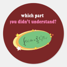 Complex Math Equation Round Stickers