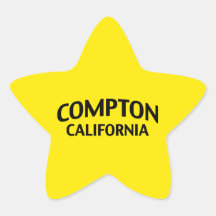 Compton California Star Stickers