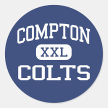 Compton - Colts - Junior - Bakersfield California Round Stickers