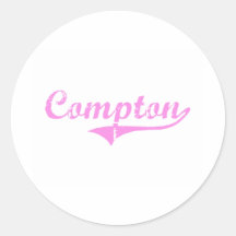 Compton Last Name Classic Style Round Sticker