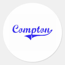 Compton Surname Classic Style Round Sticker