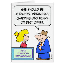 computer dating attractive intelligent best offer card