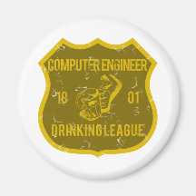 Computer Engineer Drinking League Fridge Magnets
