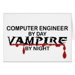 Computer Engineer Vampire by Night Greeting Card