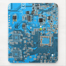 Computer Geek Circuit Board - blue Mousepad