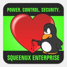 Computer Geek Valentine: Be Secure in Your Love Square Stickers