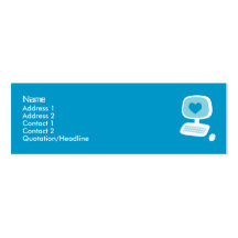 Computer Heart Profile Cards Business Cards