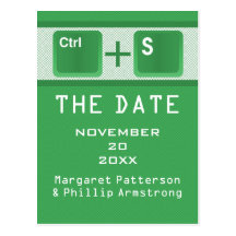 Computer Key Control Save the Date Postcard, Green