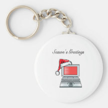 Computer Seasons Greetings Key Chain