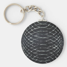Concentric Black Ripples (black minimalism) Key Chain