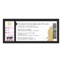 Concert Ticket Bat Mitzvah Invitation in Black