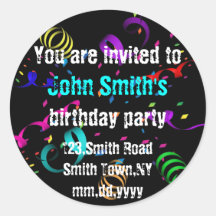 Confetti Sticker Invitation Template