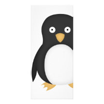 Confused penguin full color rack card