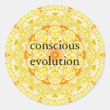 conscious evolution t-shirt round stickers