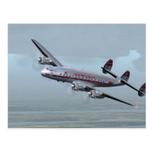 CONSTELLATION AIRPLANE -- AVIATION HISTORY! POST CARD