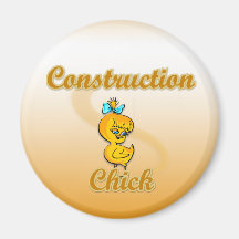 Construction Chick Fridge Magnet