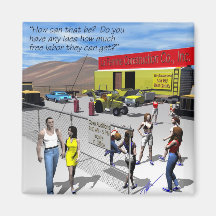 Construction, Constr Yard, Workers Fridge Magnet