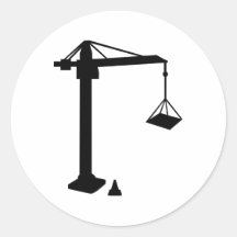 Construction crane round stickers