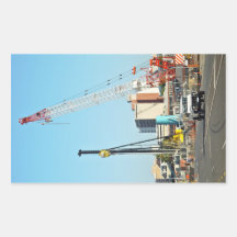 Construction equipments rectangle stickers