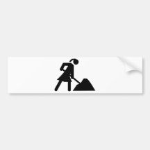 construction girl sign bumper stickers