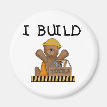 Construction I Build Tshirts and Gifts Fridge Magnets