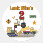 Construction Vehicles 2nd Birthday Stickers
