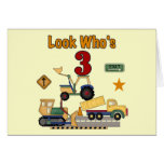 Construction Vehicles 3rd Birthday Tshirts Cards